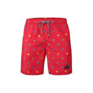 BEAUTIFUL GIANT Mens Red Lined Printed Athletic Fit Shorts S